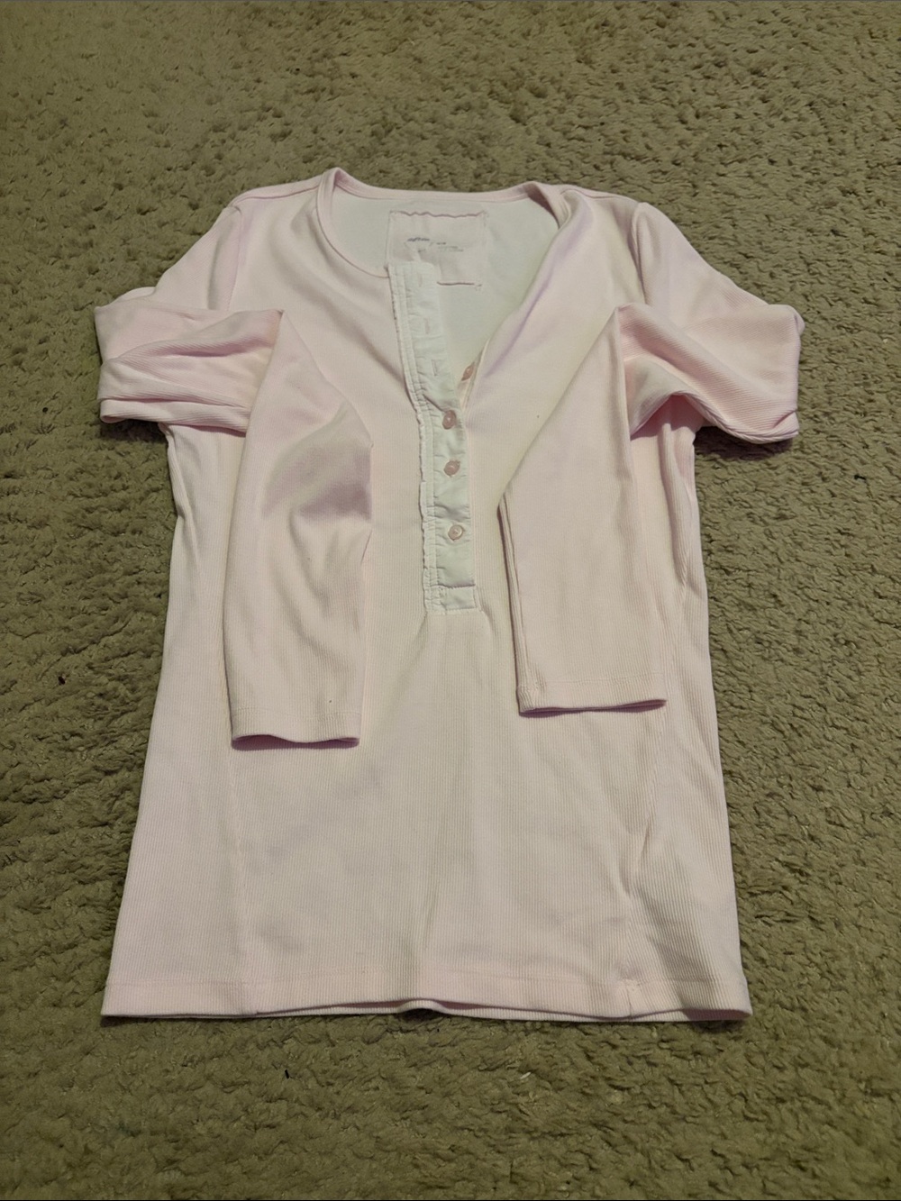aerie Light Pink Long-Sleeve Henley Top